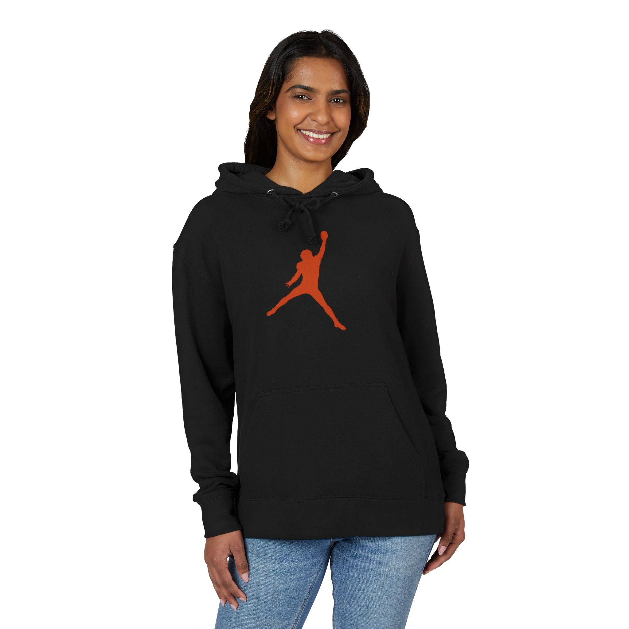 Jumpman Silhouette Hoodie — Retro Basketball Logo Pullover