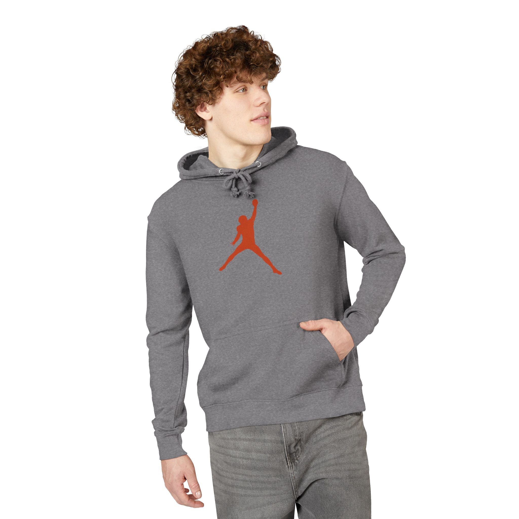 Jumpman Silhouette Hoodie — Retro Basketball Logo Pullover
